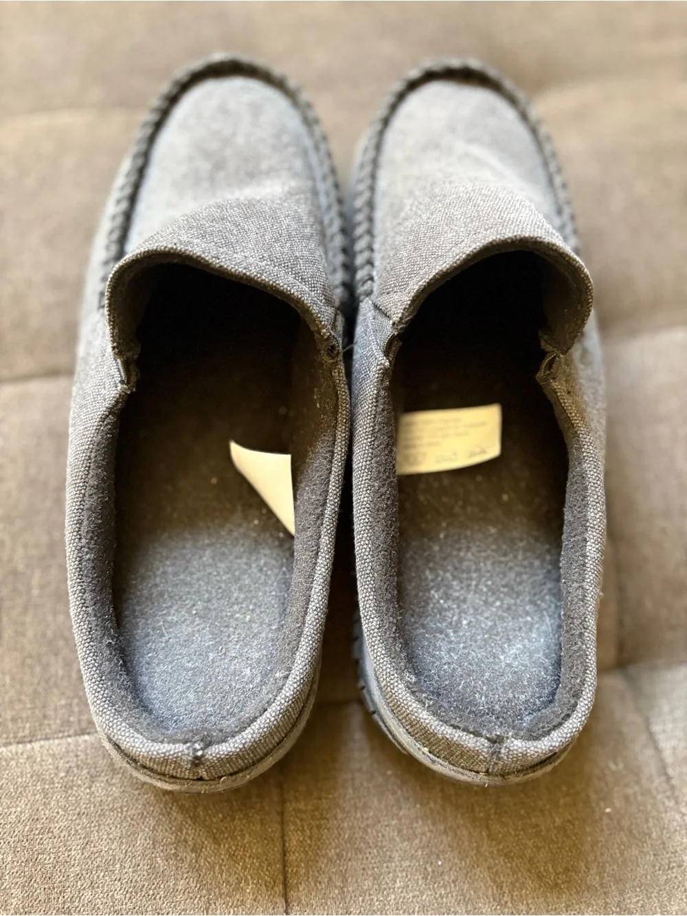 Men's Casual Canvas Loafers Slippers in Gray
